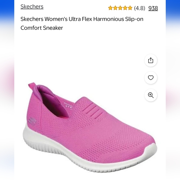 Skechers Women's Vibrant Pink Slip-On Sneakers - Picture 9 of 9